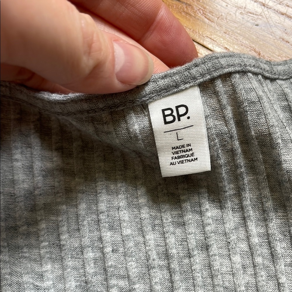 BP Gray Ribbed Knit Top - Picture 2 of 6